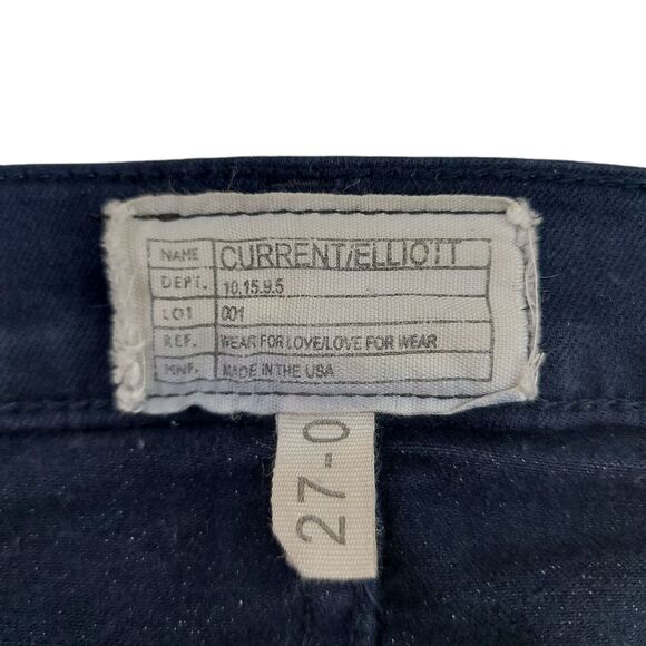 Current/Elliott The Ankle Skinny Jeans Womens 27/0 Navy Stretch Mid Rise Denim - Picture 10 of 11